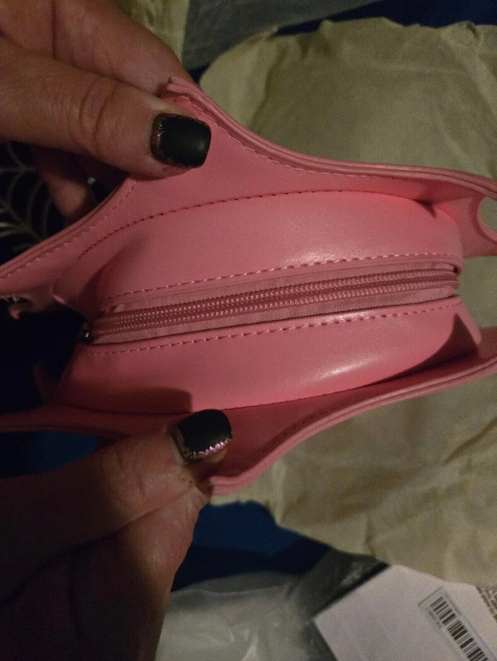 Pink Spider Web Shaped Crossbody Bag with Embroidered Spider Accent nwot